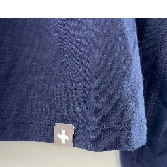 Figs Merino Wool Mock Neck Pull-On Underscrub Top Long Sleeve Size M Navy Blue - Picture 6 of 9